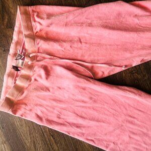 Juicy Pink Velour Cotton Candy Large Drawstring Pants Workout Sport